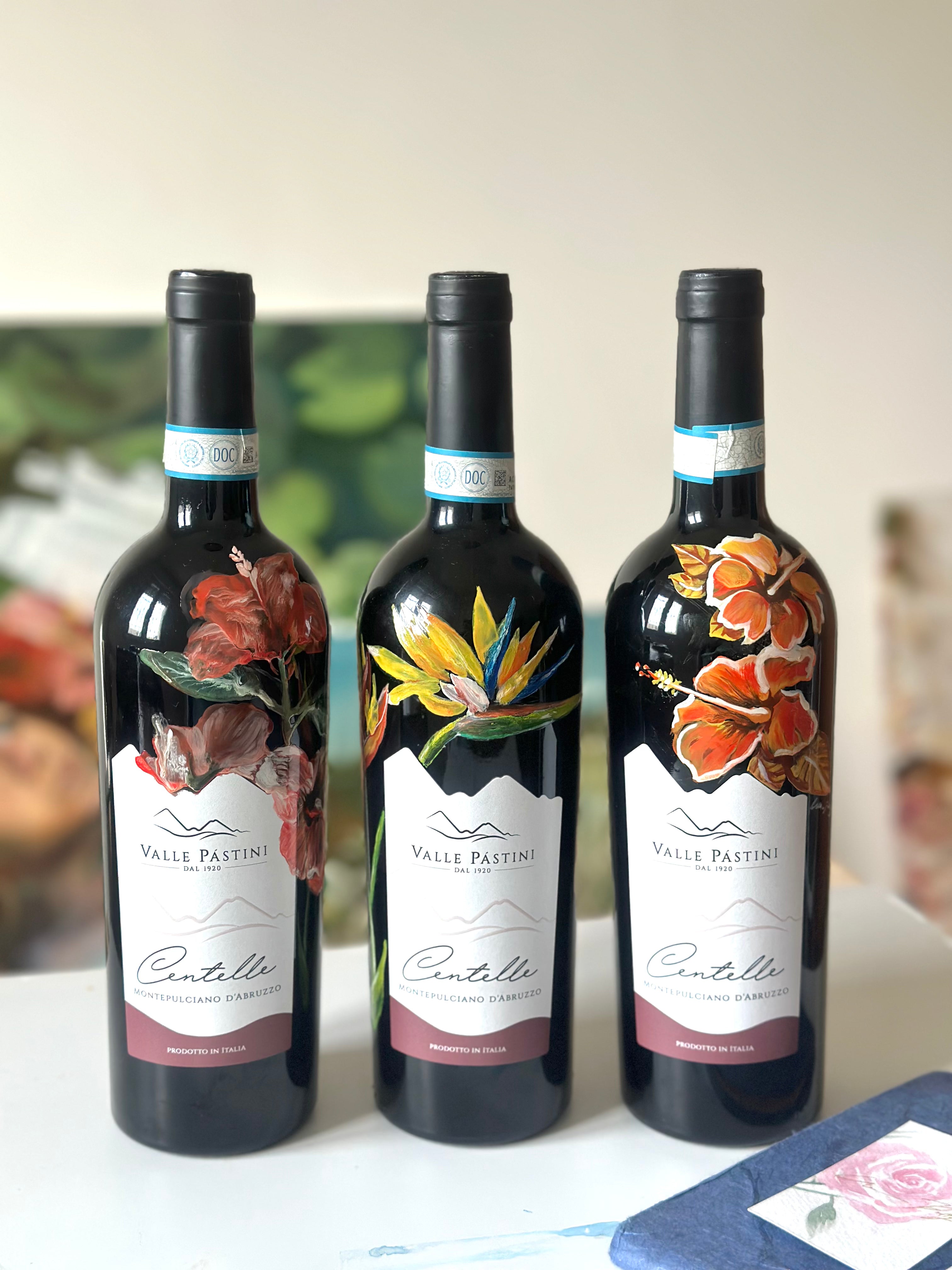 Bottiglie dipinte a mano